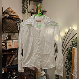 Vintage White Button-Up Blouse